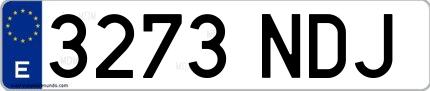 Ejemplo de matrícula española 3273 NDJ