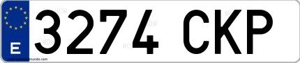 Ejemplo de matrícula española 3274 CKP