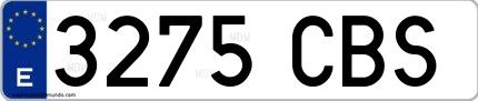Ejemplo de matrícula española 3275 CBS