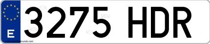 Ejemplo de matrícula española 3275 HDR
