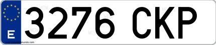Ejemplo de matrícula española 3276 CKP
