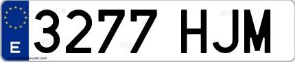 Ejemplo de matrícula española 3277 HJM