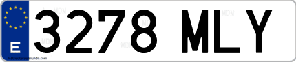 Ejemplo de matrícula de coche ordinaria 3278 MLY
