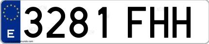Ejemplo de matrícula española 3281 FHH