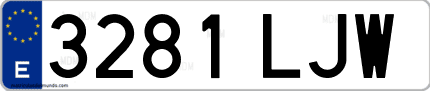 Ejemplo de matrícula de coche ordinaria 3281 LJW