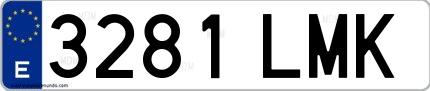 Ejemplo de matrícula española 3281 LMK