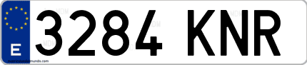 Ejemplo de matrícula de coche ordinaria 3284 KNR