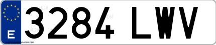 Ejemplo de matrícula española 3284 LWV