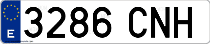 Ejemplo de matrícula de coche ordinaria 3286 CNH