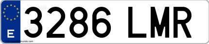 Ejemplo de matrícula española 3286 LMR