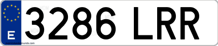 Ejemplo de matrícula de coche ordinaria 3286 LRR
