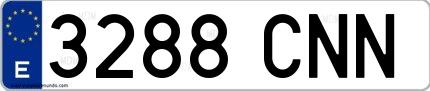 Ejemplo de matrícula española 3288 CNN