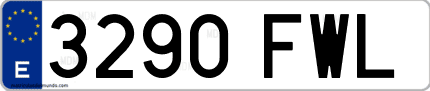 Ejemplo de matrícula de coche ordinaria 3290 FWL