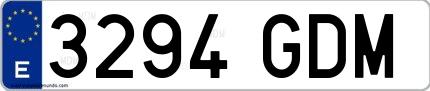 Ejemplo de matrícula española 3294 GDM