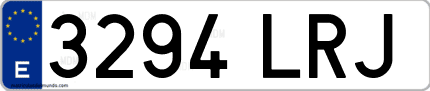 Ejemplo de matrícula de coche ordinaria 3294 LRJ