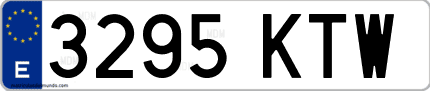 Ejemplo de matrícula de coche ordinaria 3295 KTW