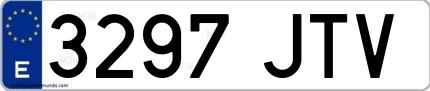Ejemplo de matrícula española 3297 JTV
