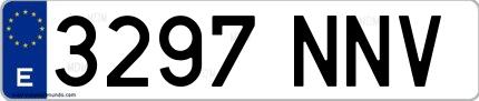 Ejemplo de matrícula española 3297 NNV