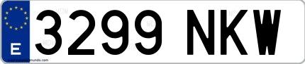 Ejemplo de matrícula española 3299 NKW