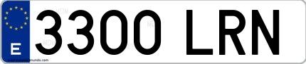 Ejemplo de matrícula española 3300 LRN