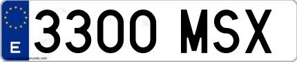 Ejemplo de matrícula española 3300 MSX