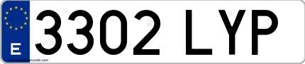Ejemplo de matrícula española 3302 LYP