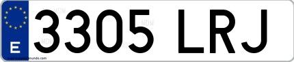 Ejemplo de matrícula española 3305 LRJ
