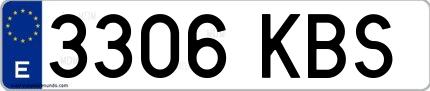 Ejemplo de matrícula española 3306 KBS