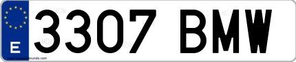 Ejemplo de matrícula española 3307 BMW