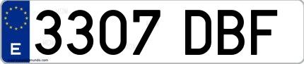 Ejemplo de matrícula española 3307 DBF