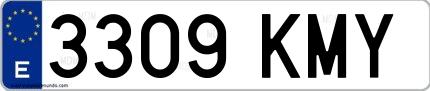 Ejemplo de matrícula española 3309 KMY
