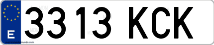 Ejemplo de matrícula de coche ordinaria 3313 KCK