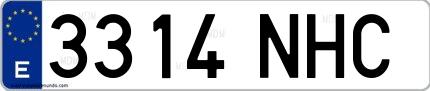 Ejemplo de matrícula española 3314 NHC