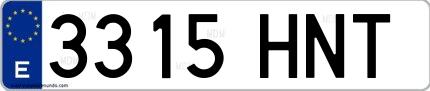 Ejemplo de matrícula española 3315 HNT