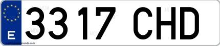 Ejemplo de matrícula española 3317 CHD