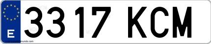Ejemplo de matrícula española 3317 KCM