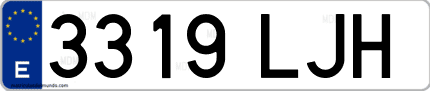 Ejemplo de matrícula de coche ordinaria 3319 LJH
