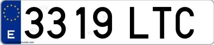 Ejemplo de matrícula española 3319 LTC