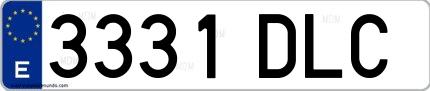 Ejemplo de matrícula española 3331 DLC
