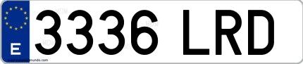 Ejemplo de matrícula española 3336 LRD