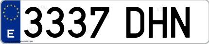 Ejemplo de matrícula española 3337 DHN
