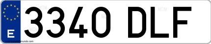 Ejemplo de matrícula española 3340 DLF