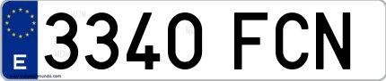 Ejemplo de matrícula española 3340 FCN