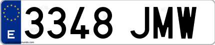 Ejemplo de matrícula de coche ordinaria 3348 JMW