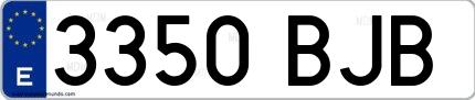 Ejemplo de matrícula española 3350 BJB