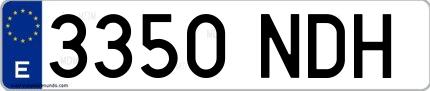 Ejemplo de matrícula española 3350 NDH