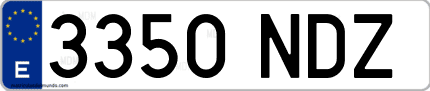 Ejemplo de matrícula de coche ordinaria 3350 NDZ