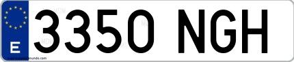 Ejemplo de matrícula española 3350 NGH