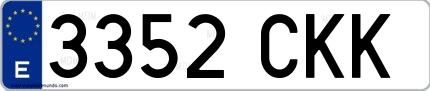Ejemplo de matrícula española 3352 CKK