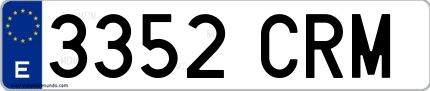 Ejemplo de matrícula española 3352 CRM